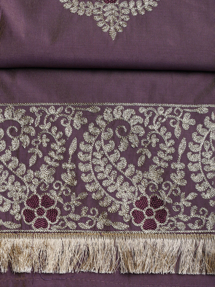 Embroidered Chanderi Unstitched Suit With Dupatta