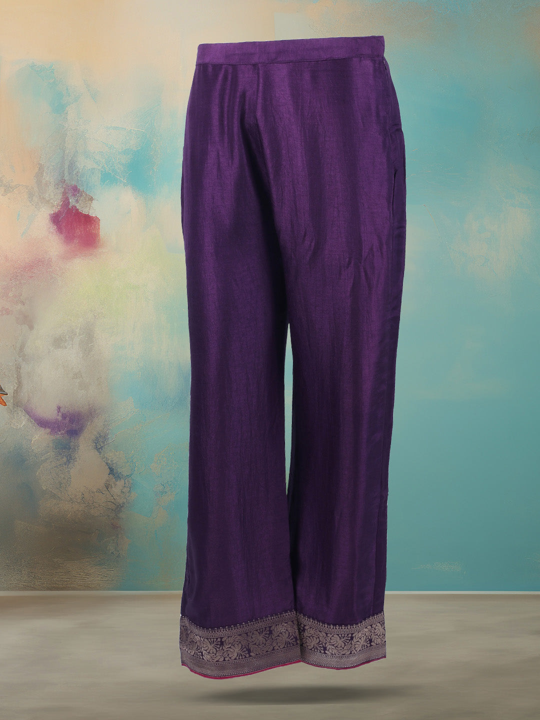 Banarasi Wave With Embroidered Kurta With Palazzo & Dupatta