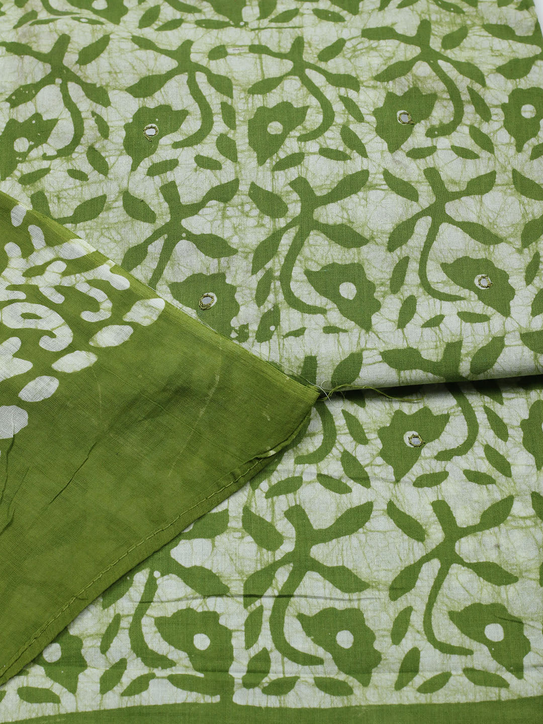 Printed Cotton Blend Unstitched Suit With Pant &amp; Dupatta