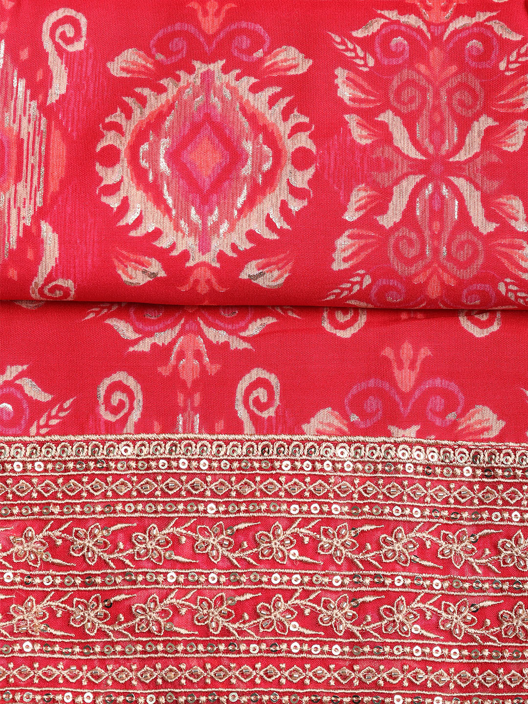 Embroidered Muslin Unstitched Suit With Dupatta