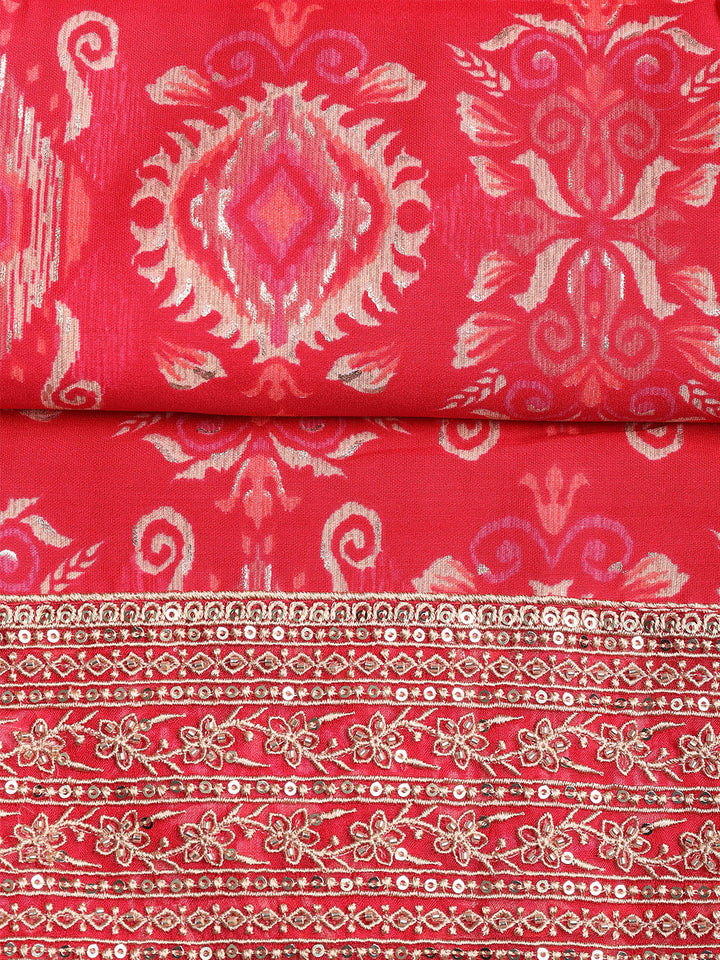 Embroidered Muslin Unstitched Suit With Dupatta