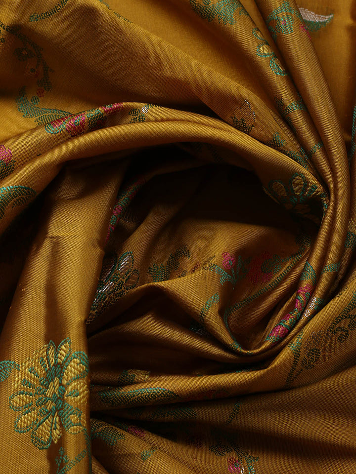 Woven Design Chanderi Unstitched Suit With Pant &amp; Dupatta