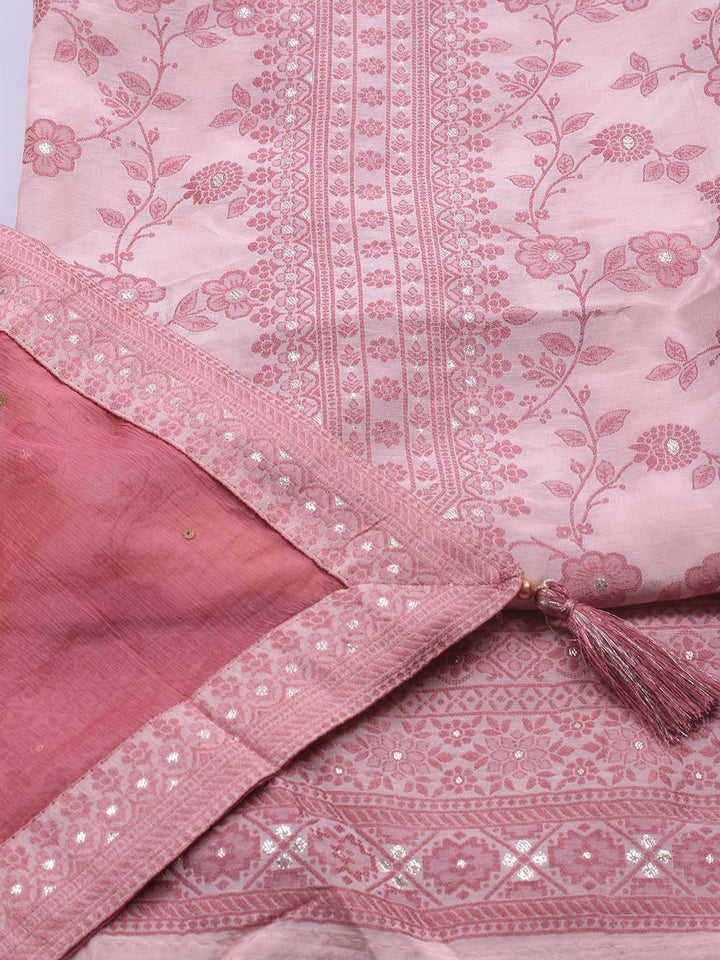 Printed Muslin Unstitched Suit Piece With Dupatta