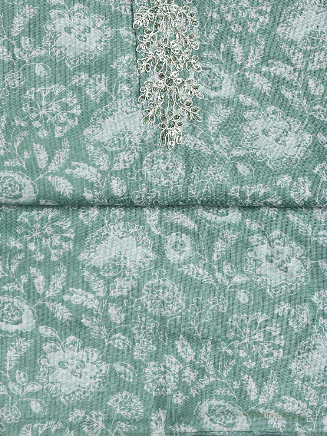 Printed Cotton Blend Unstitched Suit With Dupatta