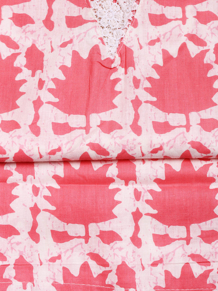 Printed Cotton Blend Unstitched Suit With Dupatta