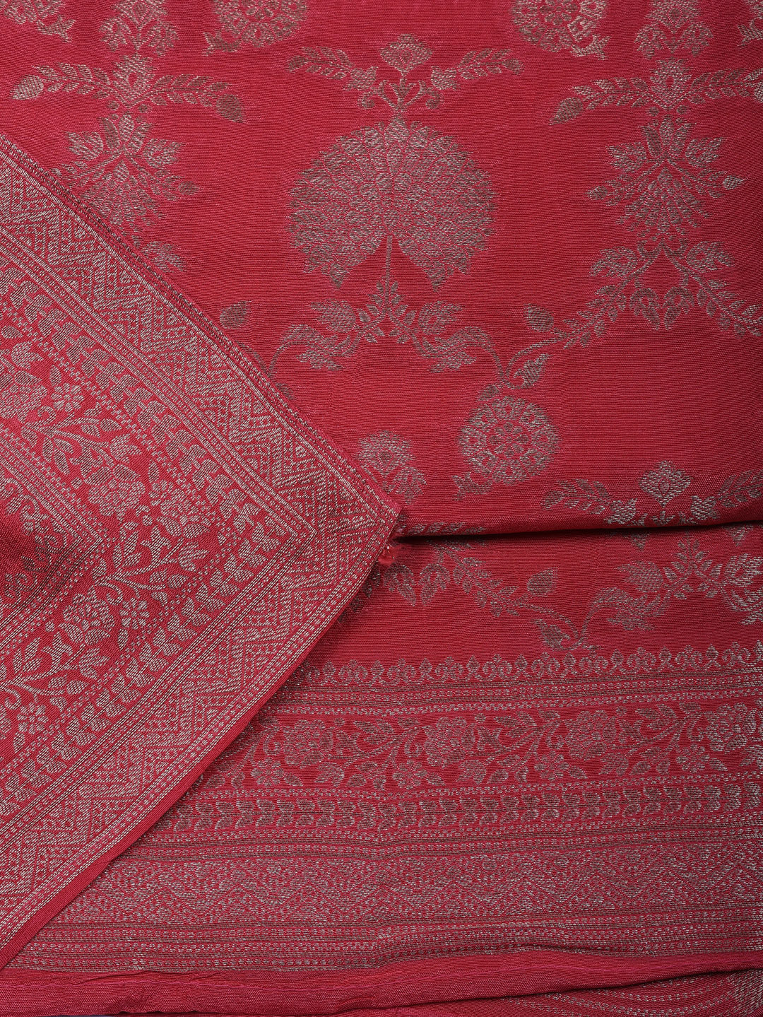 Woven Design Chanderi Unstitched Suit With Pant &amp; Dupatta