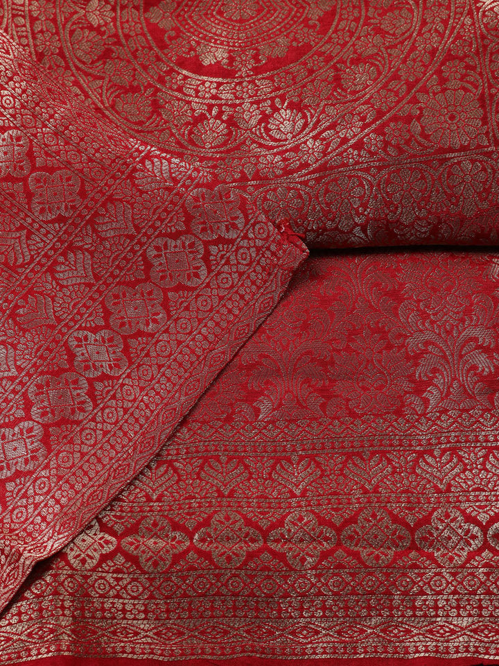 Embroidered Tissue Unstitched Suit With Pant &amp; Dupatta