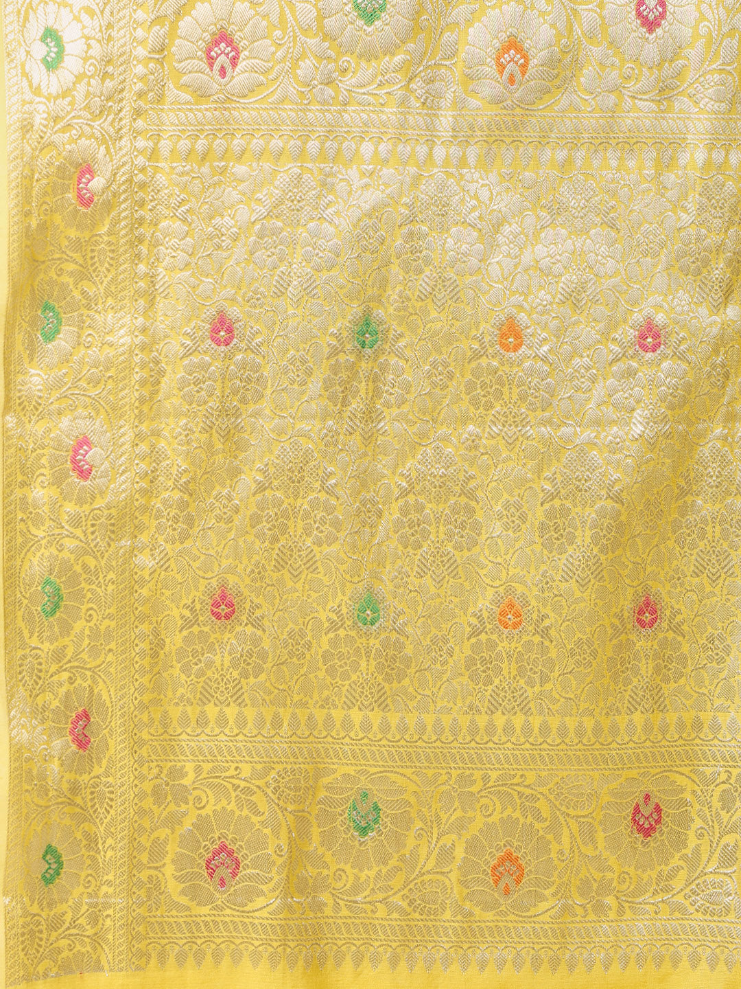 Zari Border Booti Cotton Blend Woven Saree