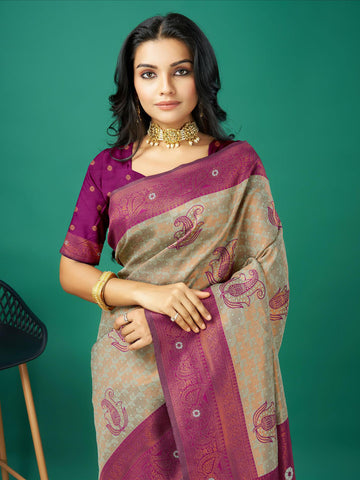 Zari Border Woven Handloom Saree