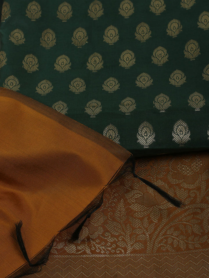 Woven Banarasi Chanderi Unstitched Suit With Dupatta