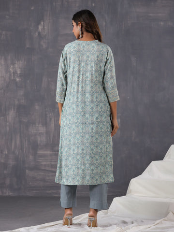 Printed Cotton Kurti With Pants