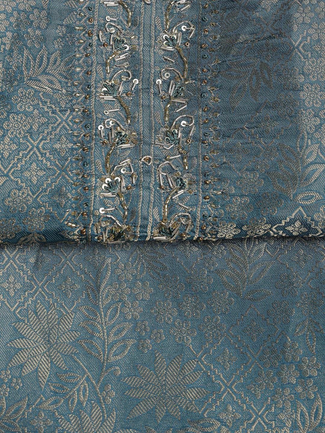 Zari Jaal Art Silk Unstitched Suit With Dupatta
