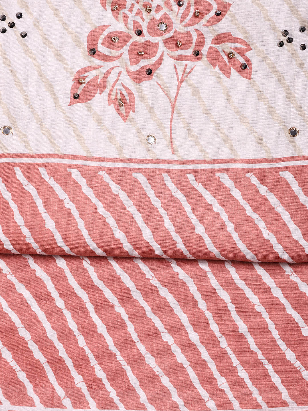 Printed Cotton Blend Unstitched Suit With Dupatta