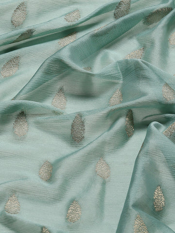 Zari Border Booti Chiffon Woven Saree