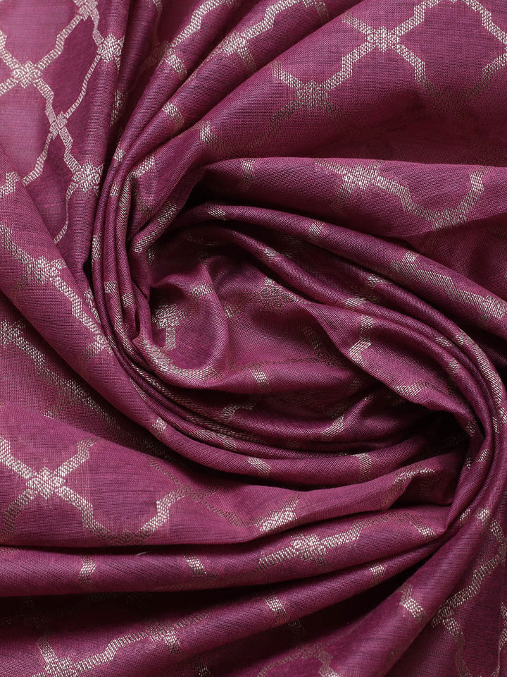 Banarasi Chanderi Unstitched Suit With Pant &amp; Dupatta