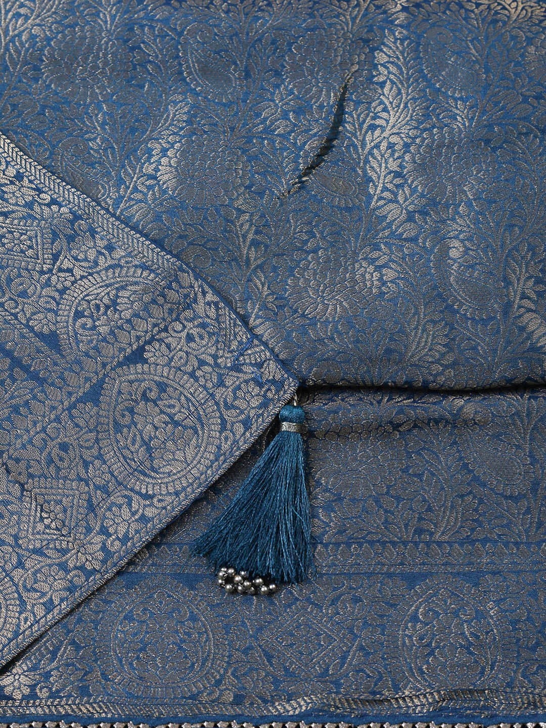 Woven Design Chanderi Unstitched Suit With Pant &amp; Dupatta