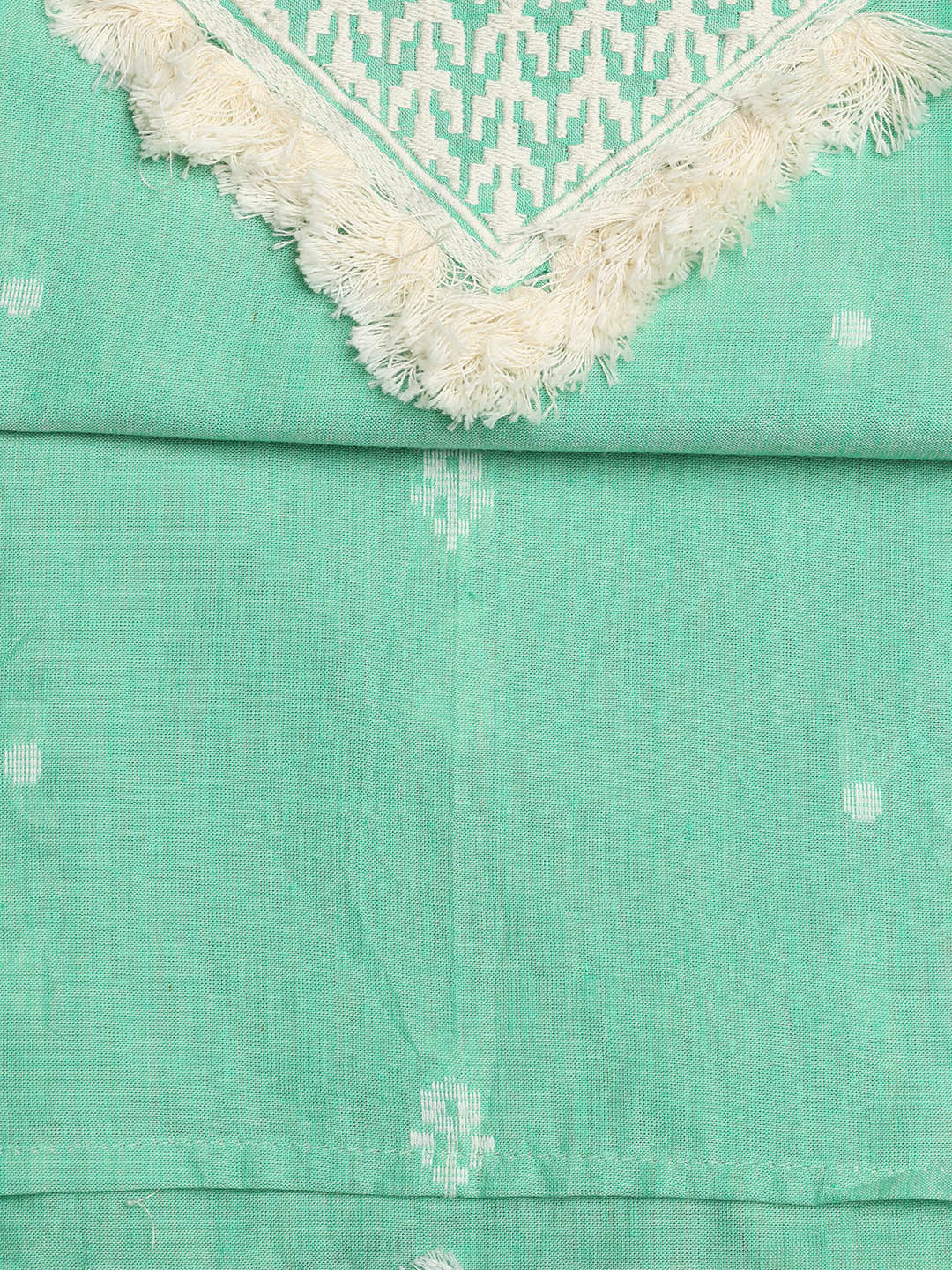 Neck Embroidered Cotton Blend Unstitched Suit With Dupatta