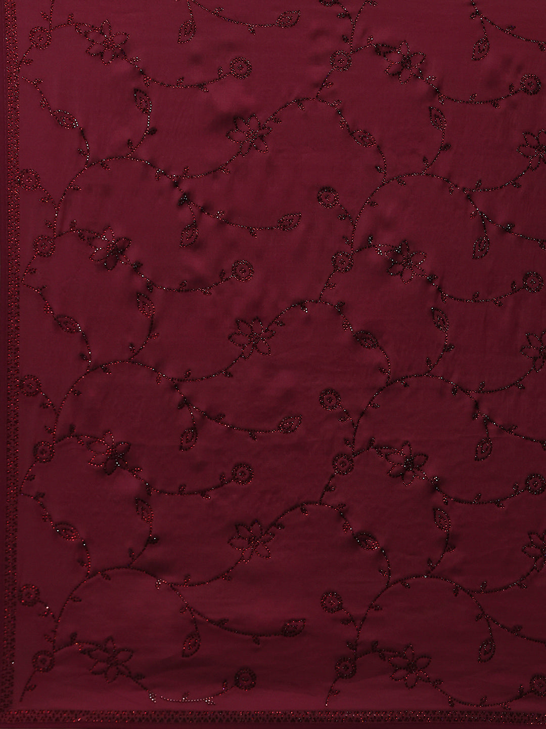 Stone Embroidered Satin Saree