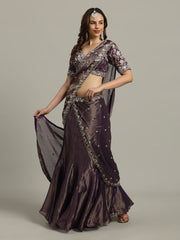 Embroidered Tissue Choli With Lehenga & Dupatta