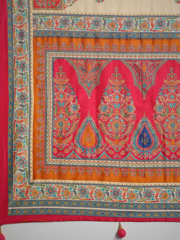 Digital Printed Art Silk Saree