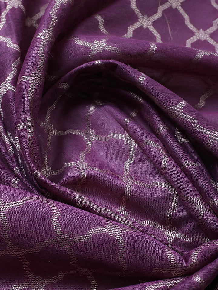 Banarasi Chanderi Unstitched Suit With Pant &amp; Dupatta