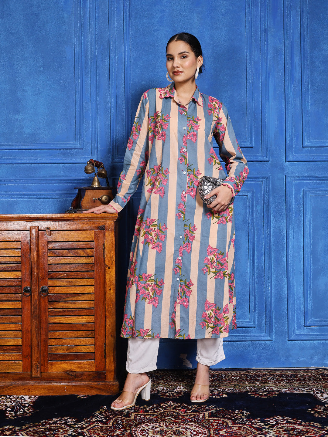 printed Cotton Blend Kurta