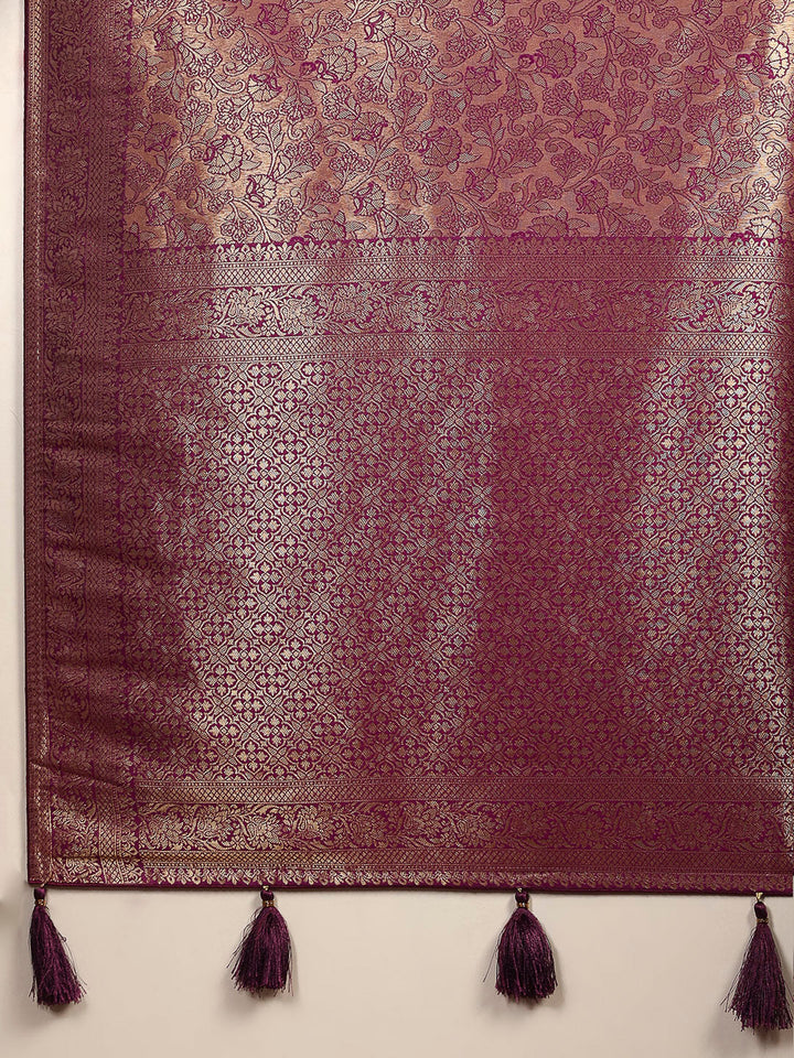 Woven Design Satin Saree