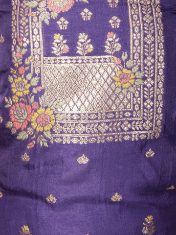 Woven Chanderi Unstitched Suit With Dupatta