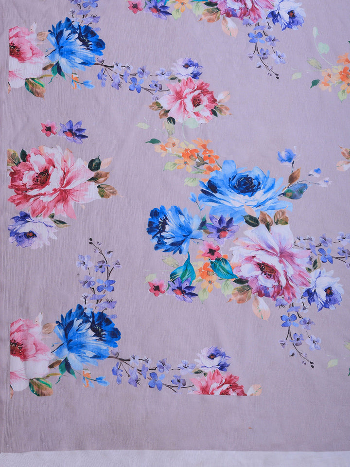 Digital Print Chiffon Saree