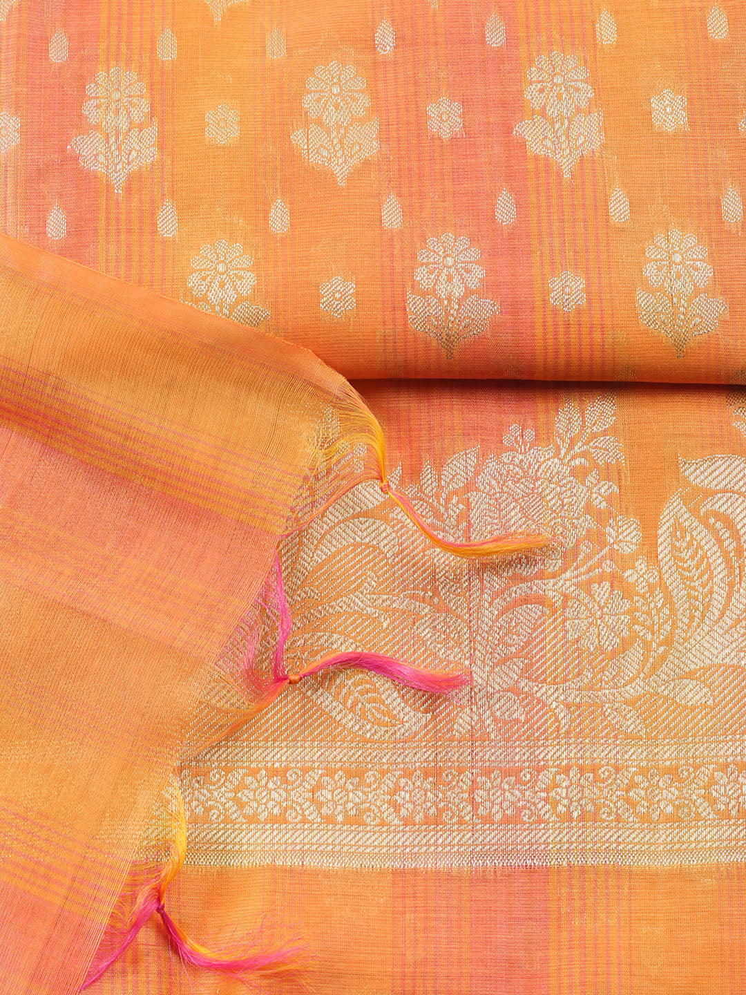 Woven Design Chanderi Unstitched Suit With Pant &amp; Dupatta