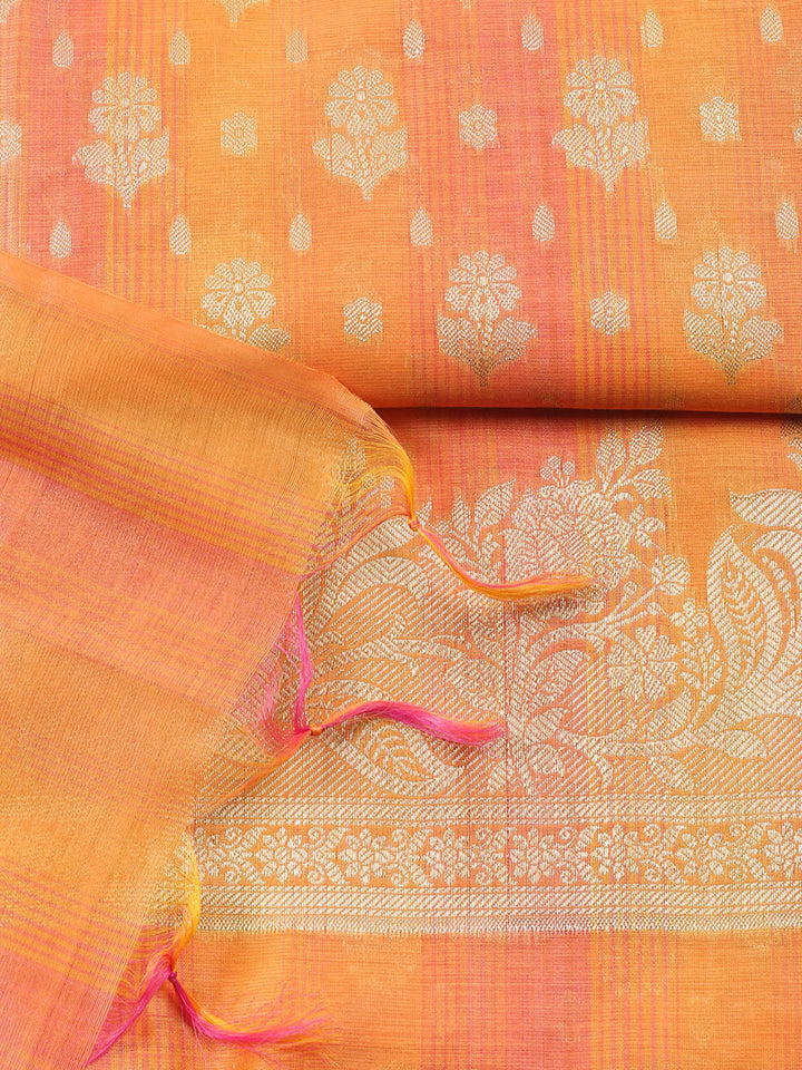 Woven Design Chanderi Unstitched Suit With Pant &amp; Dupatta