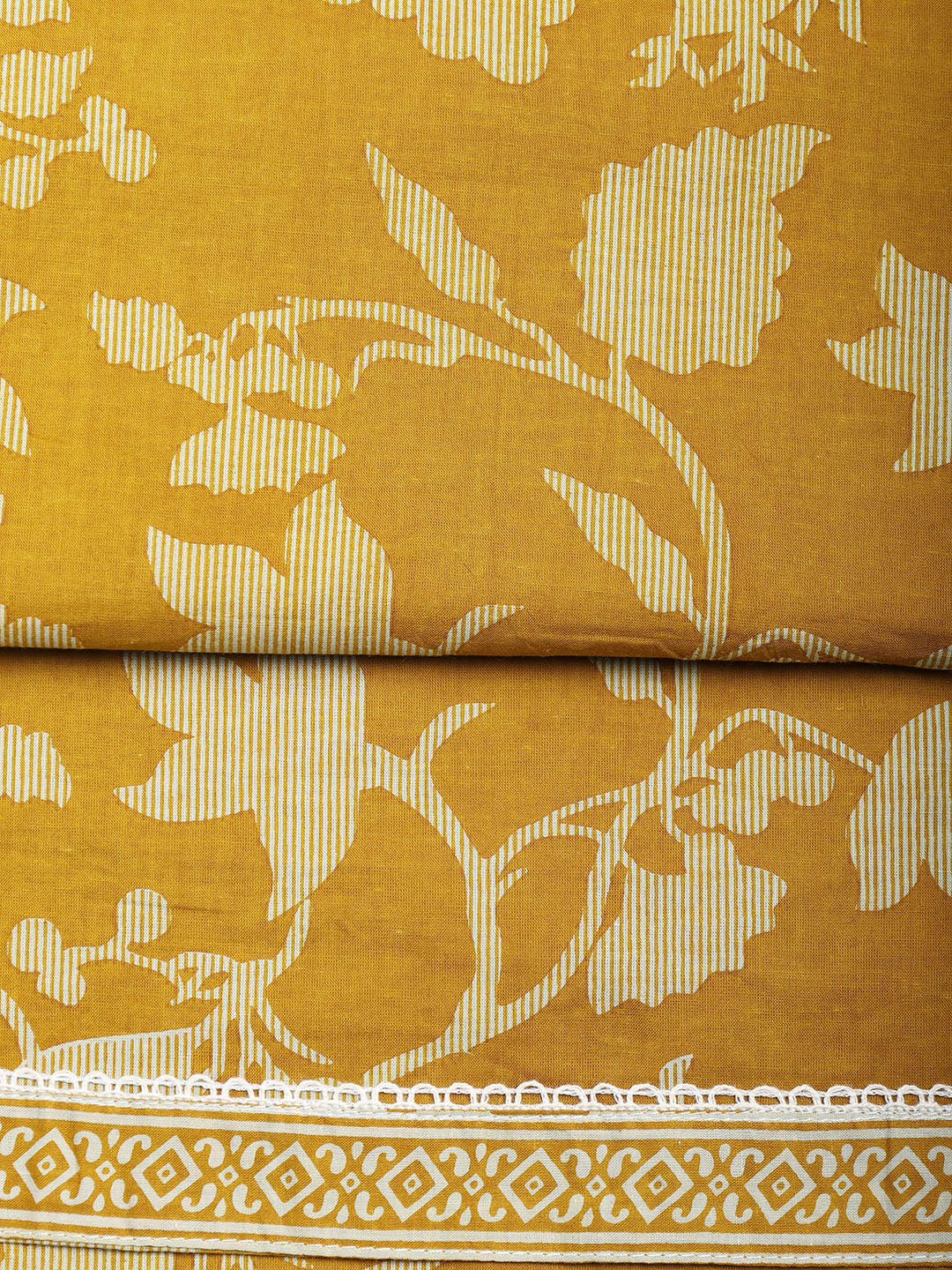 Printed Cotton Blend Unstitched Suit With Dupatta