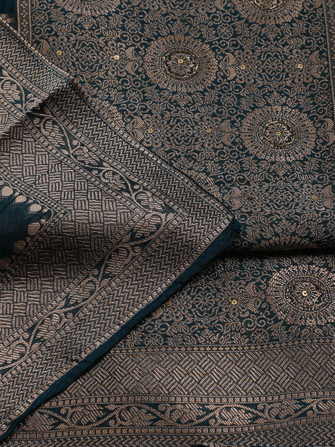 Woven Chanderi Unstitched Suit With Dupatta