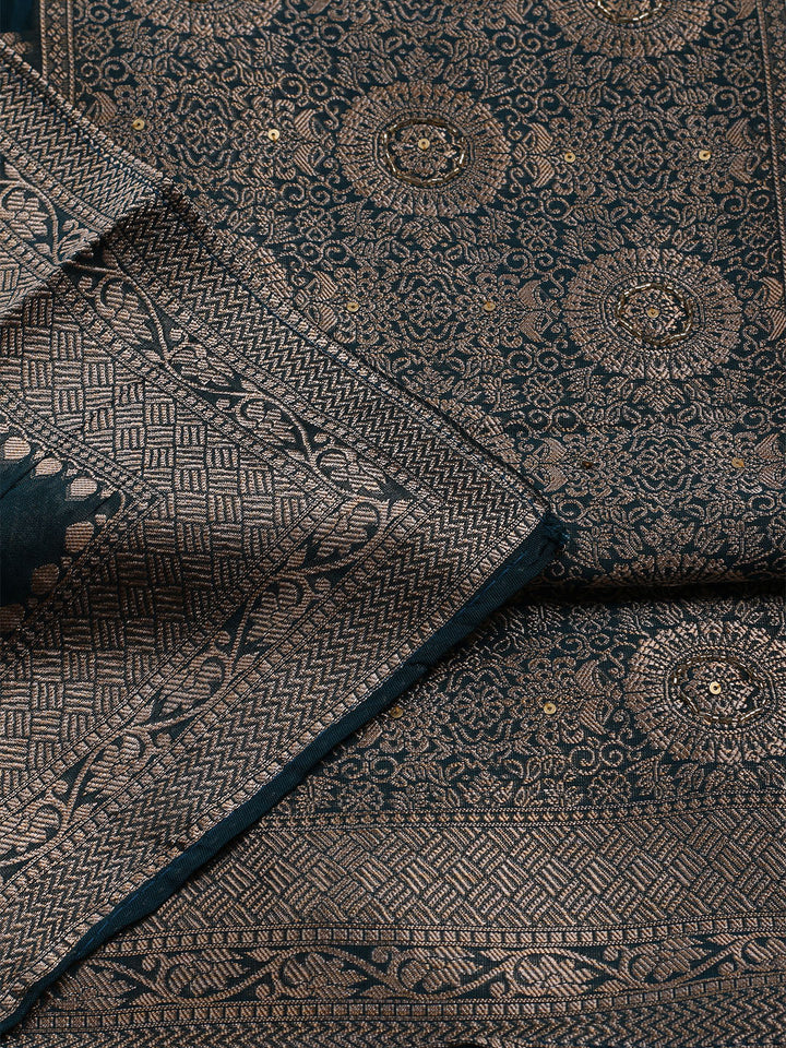 Woven Chanderi Unstitched Suit With Dupatta