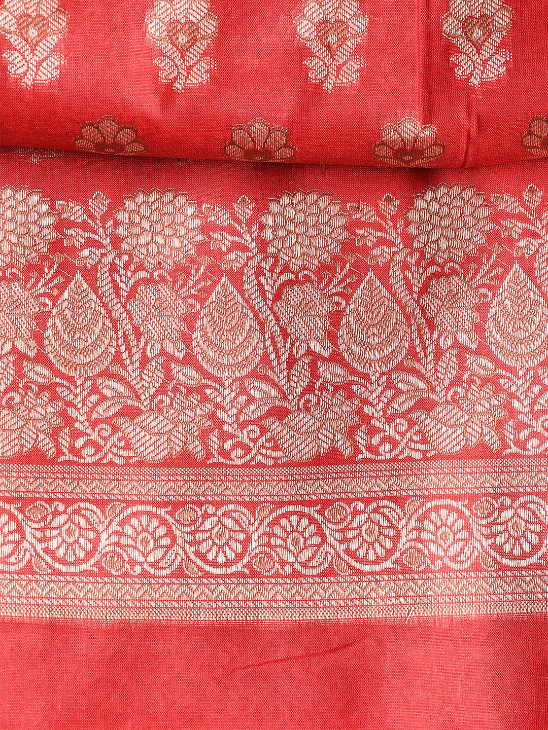 Woven Banarasi Chanderi Unstitched Suit With Dupatta