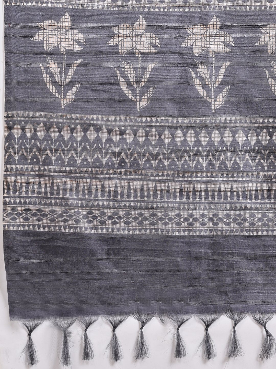 Printed Tussar Silk Saree