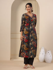 Floral Printed Muslin Kurta With Pants