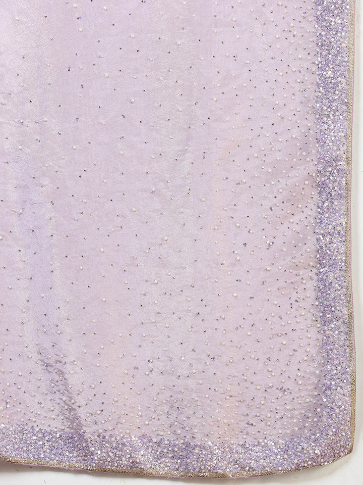 Sequence Embroidery Tissue Saree