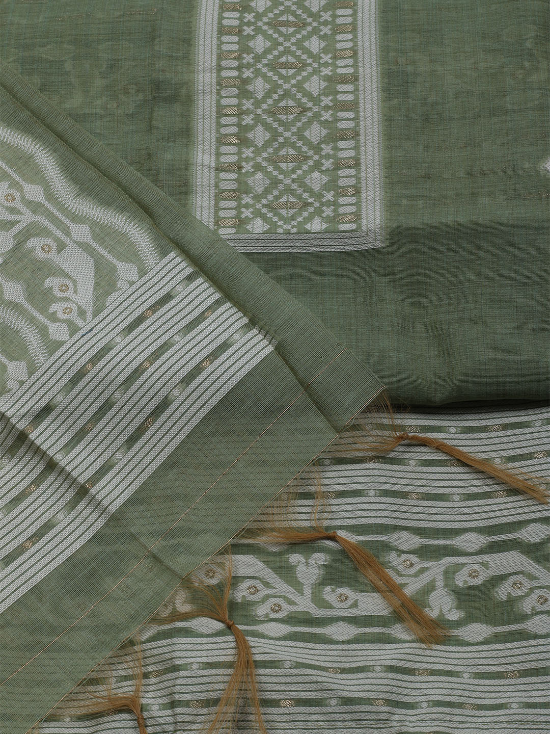Woven Chanderi Unstitched Suit With Dupatta