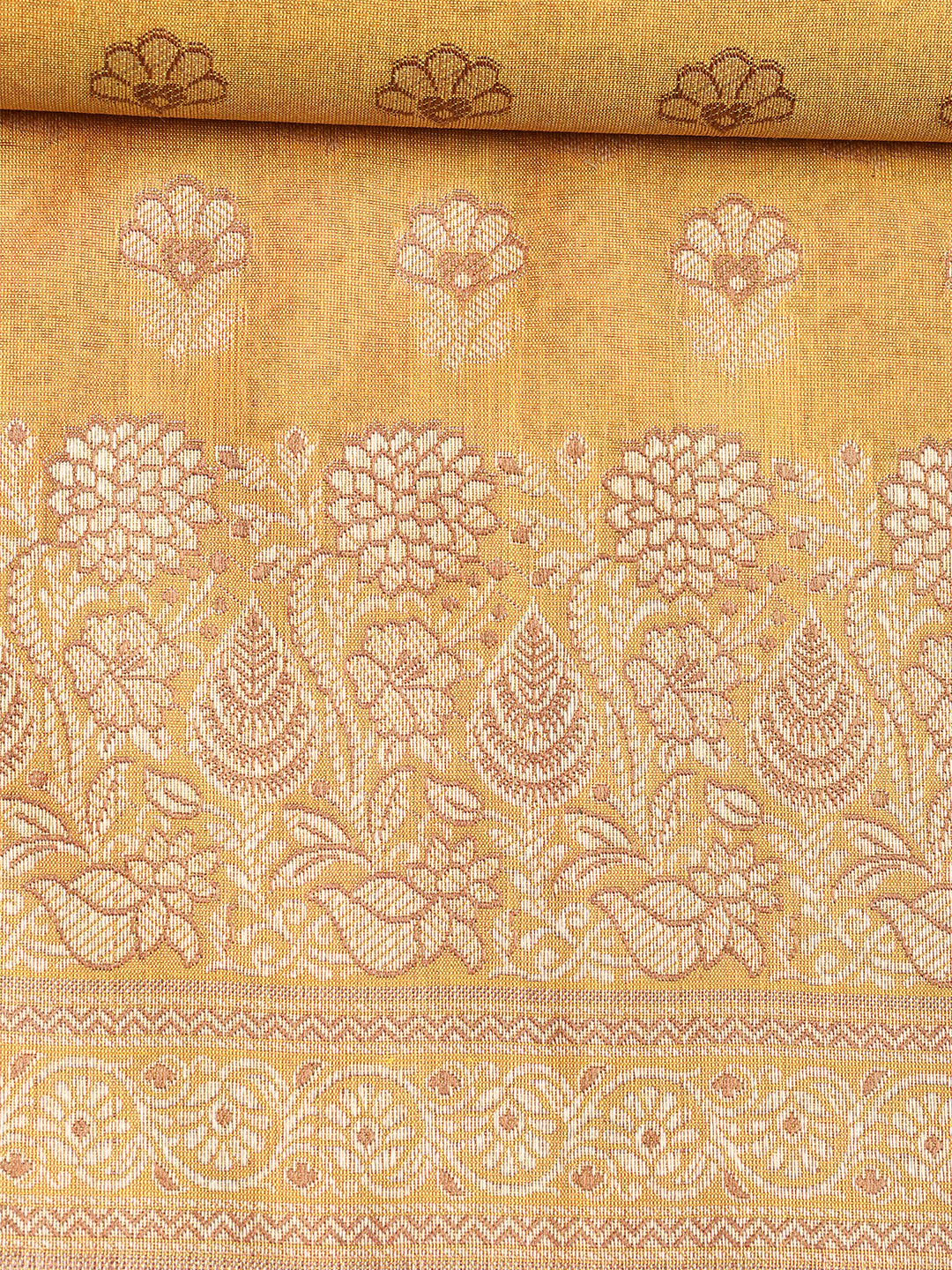 Woven Banarasi Chanderi Unstitched Suit With Dupatta