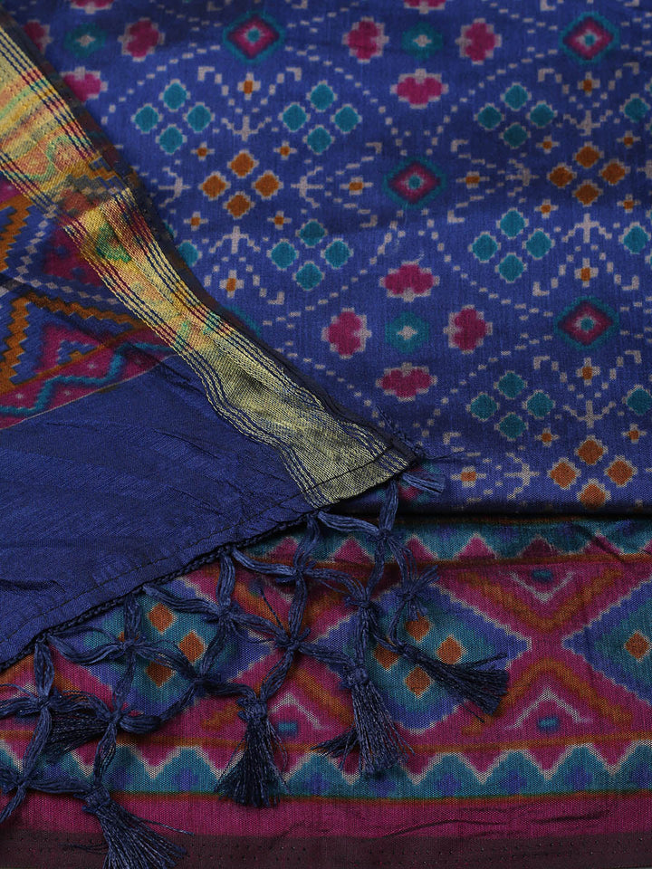 Woven Design Art Silk Unstitched Suit With Pant Dupatta