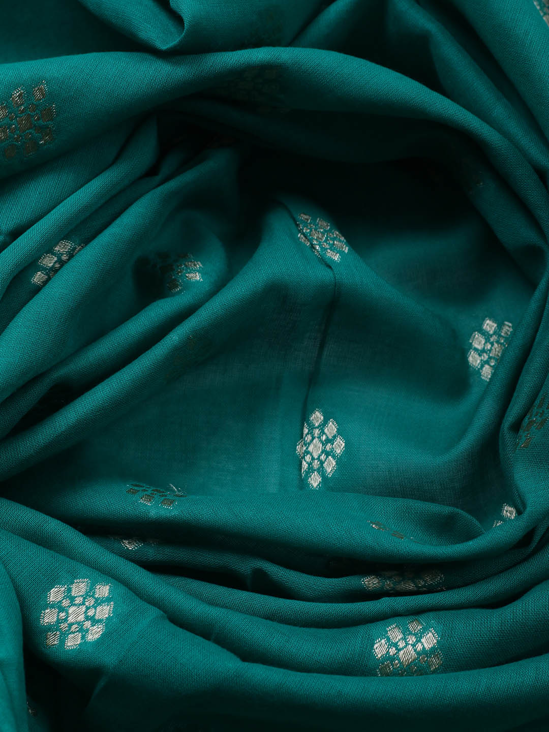 Neck Embroidered Chanderi Unstitched Suit With Dupatta