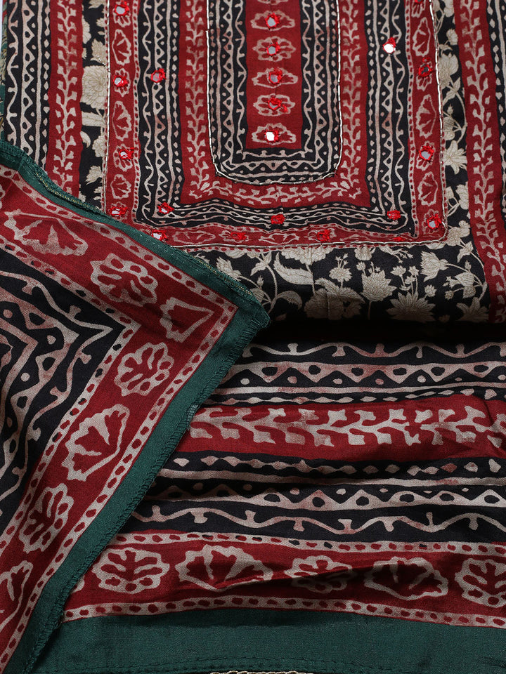 Printed Muslin Unstitched Suit With Pant &amp; Dupatta