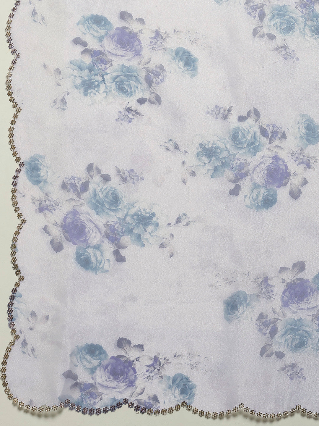 Digital Floral Printed Organza Saree