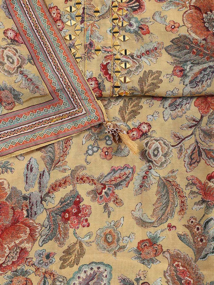 Printed Muslin Unstitched Suit Piece With Dupatta