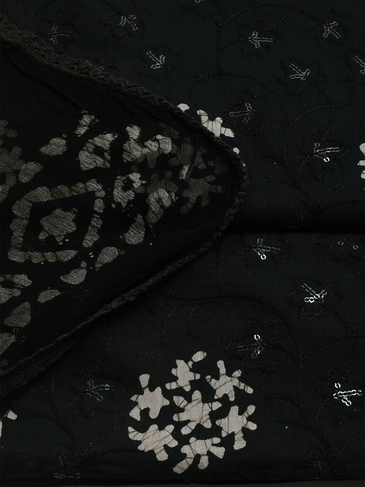 Printed Cotton Blend Unstitched Kurta With Pant &amp; Dupatta