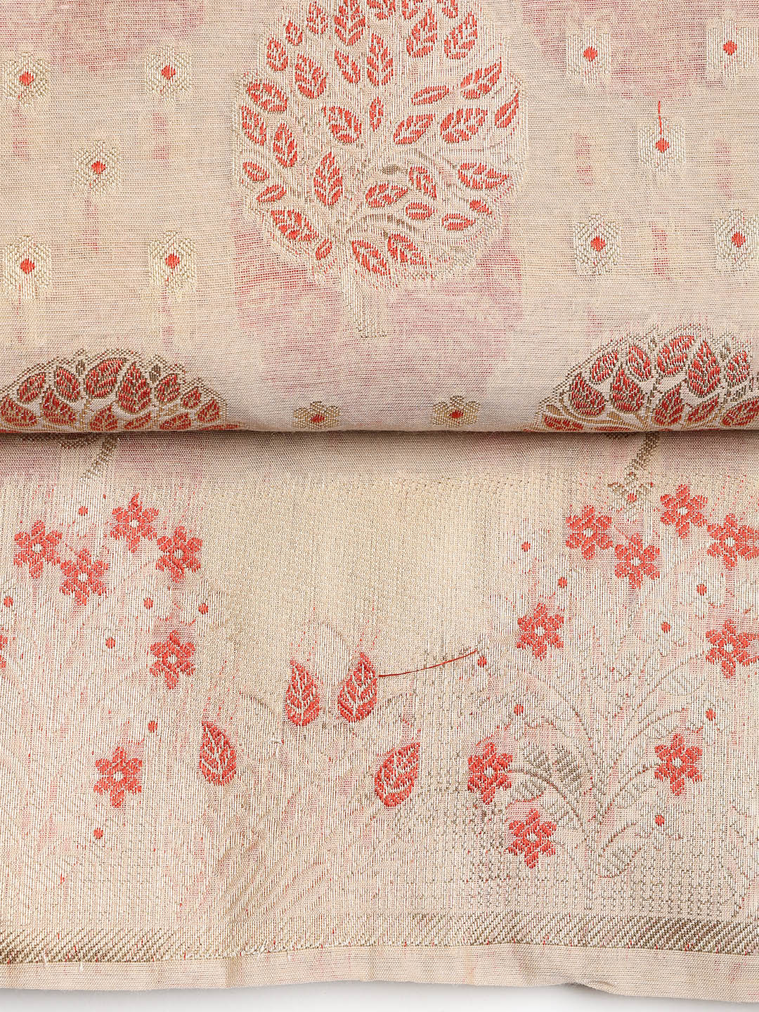 Woven Banarasi Chanderi Unstitched Suit With Dupatta