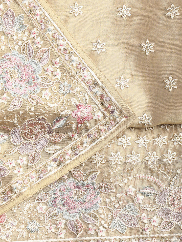 Embroidered Tissue Unstitched Suit With Dupatta