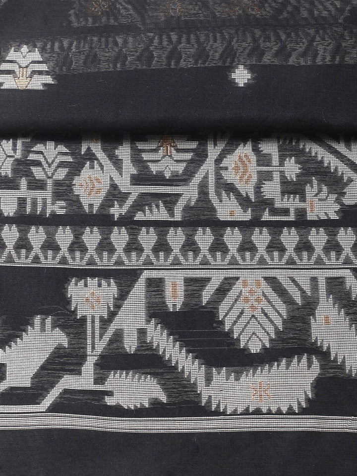 Printed Chanderi Unstitched Suit With Pant Dupatta