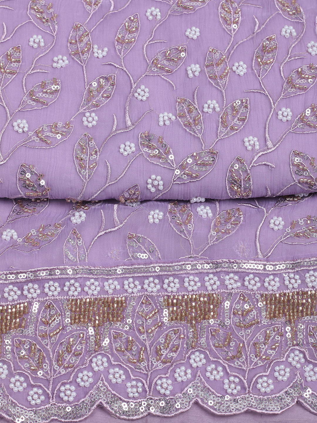 Embroidered Chiffon Unstitched Suit With Dupatta